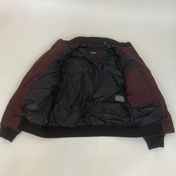 Dkny Elastic Cuffs Zip Closure High Neck Winter Bomber Jacket - Picture 12 of 16